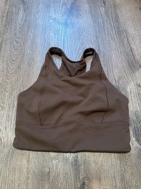 lululemon athletica Brown High-Neck Racerback Sports Bra